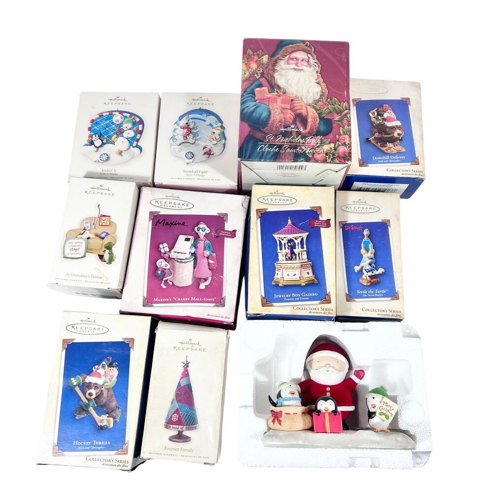 Hallmark Keepsake Ornament Lot 11 Snowman Bears St Nicholas Bell Maxine Dr Sues